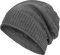 Compagno gefütterte Wintermütze für Herren und Damen Mütze Beanie Haube Einheitsgröße Strickmütze, Farbe:Grau