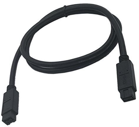 zdyCGTime Câble Firewire Premium 800 IEEE 1394b Connecteur 9 Broches Mâle vers 9 Broches vers Mâle Compatible avec PC, FireWire, SUN, iLink et tous les Périphériques IEEE-1394b.(1m/1 Pièces/Noir)