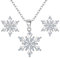 Clearine Schneeflocke Schmuckset 925 Sterling Silber Cubic Zirconia Schneeflocken Anhänger Halskette und Ohrringe Schmuck Set Klar
