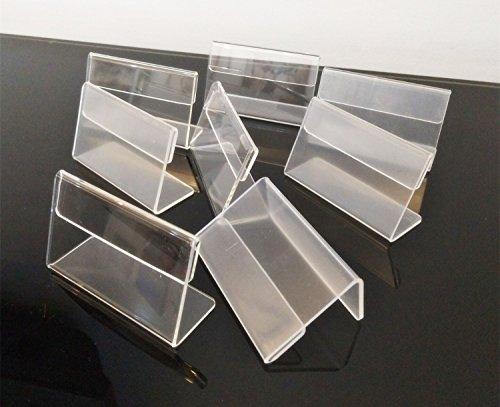 RUIXUAN 30er-Set L-förmige transparente Acryl-Preisschilderständer für Etiketten, Aufsteller für Mini-Schilder, Theken-Aufsteller, 4 x 7 cm