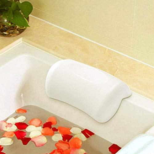 AnnSpa Coussin de Bain, Oreiller de Baignoire Imperméable, Spa Matériau PU Anti Dérapant Imperméable à l'eau Facile à Nettoyer avec 2 Ventouses Puissant