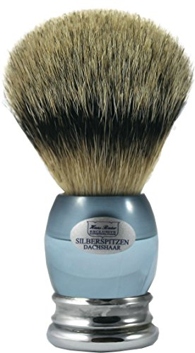 Hans Baier Exclusive Rasierpinsel Acryl Aquamarin-blau mit Metallfuss - Größe 3