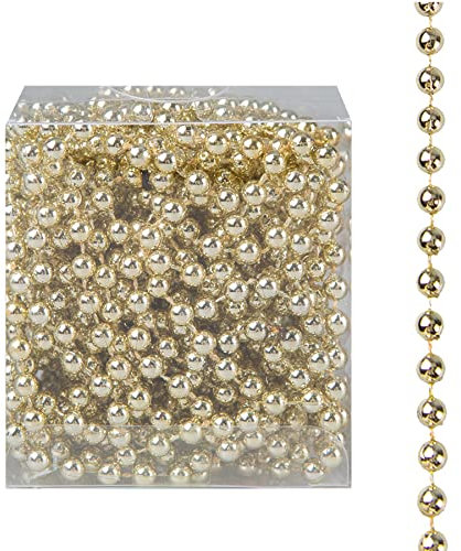 Widdle Gifts Ltd Christmas 8 Metre Bead Garland Tree Room Decoration - Gold