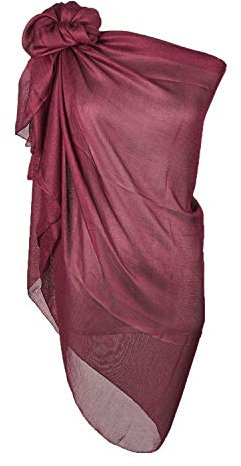 UK_Stone Damen Unifarben Leinen Sarong Pareo Strandtuch Wickelrock Wickeltuch Bikini Sonnenschutz Decke Cover-up