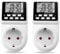 2 x NOVKIT Intervall Digitale Zeitschaltuhr Steckdose mit unendlichem Zyklus, 3 Tages-Programmen und Countdown für Innen (230V / 16A / 3600W)