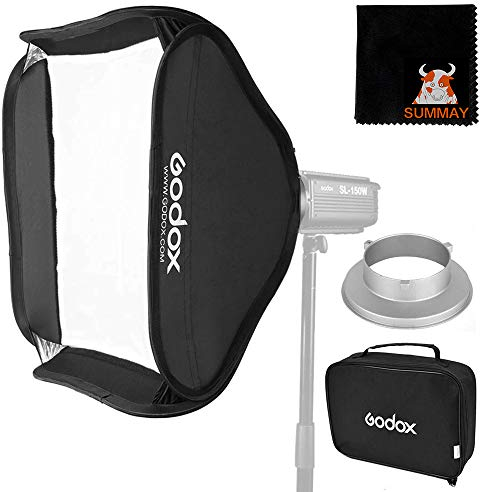 GODOX Flash Softbox 60 x 60cm Universale Flash Pieghevole Kit per Studio Fotografico con Adattatore per Anello di Velocità Bowens Mount