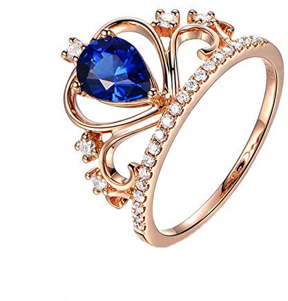 KnSam 750, anello a fascia, in oro rosso 750, da donna, con zaffiro da 1,45 carati e diamante da 0,29 ct, oro rosa, blu e Oro rosso, 53 (16.9), colore: Oro rosa, cod. KNSAM20620D146E22