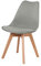 EGGREE 1x Sillas Sillas de Comedor Sillas Cocina Nórdico con Asiento Tapizado y Las piernas de Madera de Haya Maciza - Gris