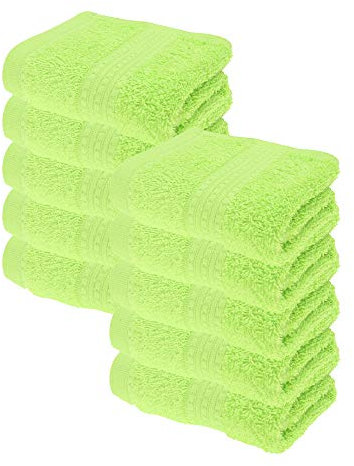 Julie Julsen® Bio Gästetuch-Set, 10 Gästetücher in 32 Farben erhältlich weich und saugstark Apfelgrün 30x50 cm
