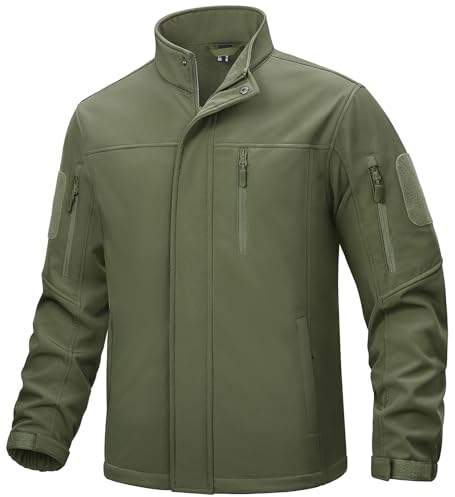 TACVASEN veste Militaire Imperméable Veste Polaire Airsoft Hiver Vert Armée