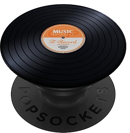 Enjoy Cool Retro Vintage Phonograph Vinyl Record Music Disc PopSockets Adhesive PopGrip
