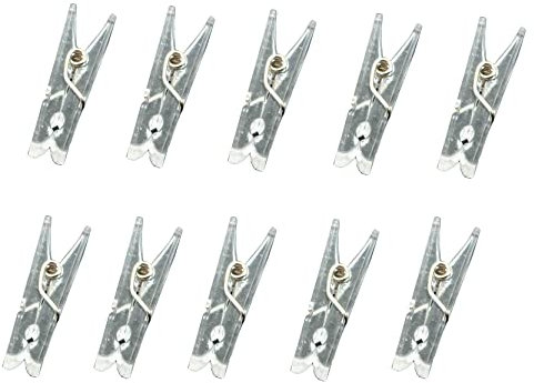 Anawakia 50 Stück Frühling Hängende Clips Durchsichtig Wäscheklammern Transparent Kunststoff Schellen Mini Klammern Clips Miniklammern klein Hängen Federclips für Fotos (3.4cm)
