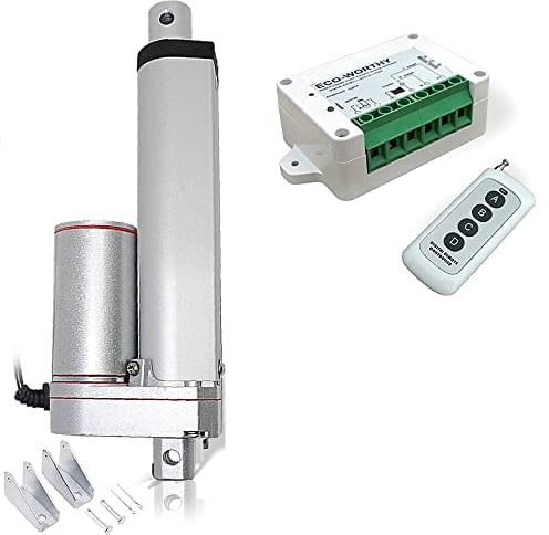 DCHOUSE 1000N 100mm Hub max Linearantrieb, DC 12V-Motor Lineartechnik-Aktuatoren Motor Drahtlose Fernbedienung Kit mit Montagehalterungen für elektronische, Medizinische, Elektrische Türöffner