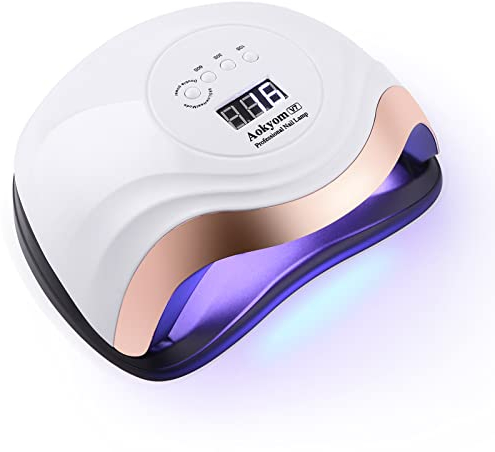 Aokyom 168W Nageltrockner Lampe, UV LED für Nägel Professionelle Nagellampe mit 10/30/60/99s Timer LCD Anzeige und Smart Sensor für Finger/Zehennagel und für Alle Gel Nagellack,Gelnägel