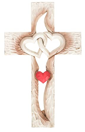 HOMSFOU Holzkreuz Holz Kreuz Tischdeko Kruzifix Stehend Wandkreuz Stehkreuz Tischkreuz Standkreuz Motivationsgeschenke Büro Schreibtisch Wohnzimmer Deko Objekt Aufsteller Geschenkidee