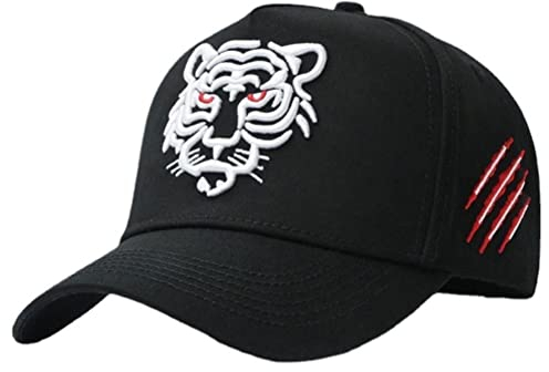 Baseballkappe Männer Frauen, Tier Tiger bestickter Baseball Sun Hut Coole Hip Hop Baseball Tennis Männer Frauen Sportfan