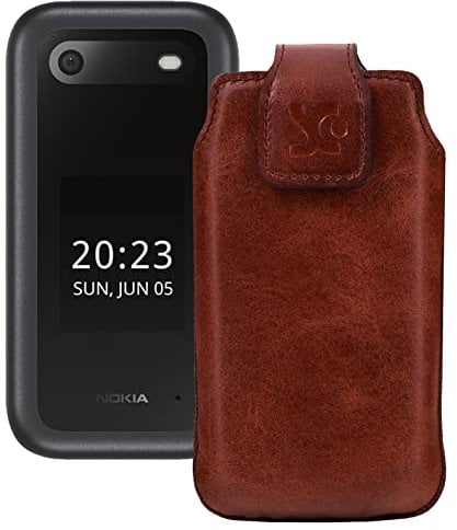Original case compatible with Nokia 2660 flip case leather case mobile phone case leather case protective case in mocha brown