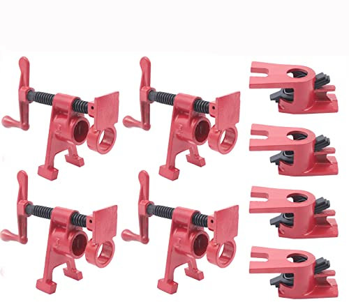 Set di 4 morsetti a vite, 3/4, morsetti a vite per tubi a sgancio rapido, set di morsetti a vite per la lavorazione del legno