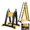 Ikodm Teleskopleiter Klappleiter Aluminium 5M Ausziehbare Leiter, Rutschfester Aluleiter Stehleiter Mehrzweckleiter Aluminiumleiter Ausziehleiter 150 kg Belastbarkeit, Schwarz Gelb