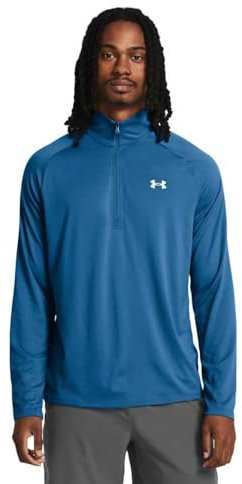 Under Armour Herren Tech 2.0 1/2 Zip-up Long Sleeve T-Shirt Sweatshirt, (406) Photon Blue/White, XL