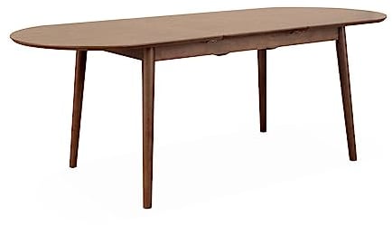 Alice's Home - Table à Manger Extensible Ovale Couleur Noyer Lisa 6 à 8 Places. 160 à 210cm