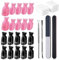 Outils de Dissolvant pour vernis à ongles, 20 pinces à doigts, Ongles Outil Dissolvant Clips, 2 limes à ongles, 100 chiffons en coton, un grattoir à cuticules et un poussoir.