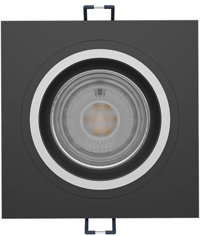 EGLO connect.z Smart-Home LED Einbaustrahler Carosso-Z, ZigBee, App und Sprachsteuerung Alexa, Lichtfarbe (warmweiß-kaltweiß), RGB, dimmbar, Alu Einbauspot schwarz-matt, 9,3 cm