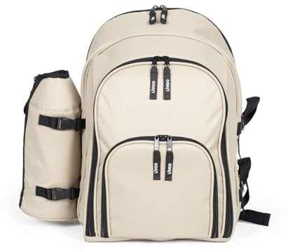 Livoo – Sac à Dos Pique-Nique 4 Personnes SE970C – 11L, 600D, 30 Accessoires, Crème