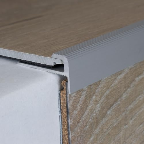 PROVISTON | Kant- och avslutningsprofil | aluminium | 12 x 28 x 900 x 5 mm | silver | inskjutningsprofil | slutlister | golvprofil