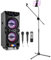 VONYX Fenton LIVE2104 Bluetooth Karaoke Speaker with Dual Microphones, Tablet Holder and Adjustable Mic Stand - Home Karaoke Setup with LED Effects & Echo Control