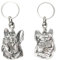 Art-Dog Niedlicher Hundeschlüsselanhänger - Exklusive Kollektion French Bulldog - Französische Bulldogge II Schlüsselanhänger Hund - Versilberte Keyring mit 2,5 Schloss - 4,5x3,3x10cm