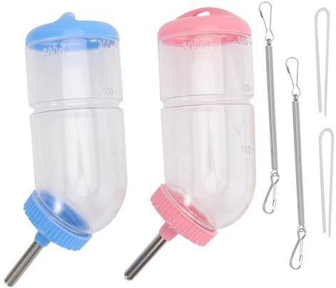 DOITOOL 2pcs Leakproof Pet Drinking Fountain Water Container for Rabbit Guinea Pig Large Suitable for Fountain Usage Random Color
