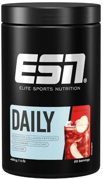 ESN Daily, Apple Cranberry, 480 g, mit Glutamin, Creatin, Collagen & L-Leucin - made in Germany
