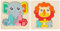 TQPUWT Wooden Puzzles Toys for 1-3 Year Olds, 2 sheets Puzzles Jigsaw for Baby, Wooden Puzzles for Toddlers, Infant Chunky Animals Shape Jigsaw, for 1 2 3 Year Olds, lion, elephant, multicolor