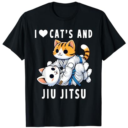 Jiu jitsu Carino Kawaii Gatto Divertente BJJ Maglietta