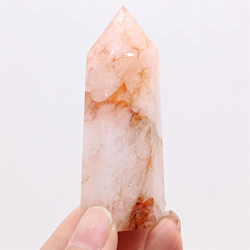 CZAOINCU Pierre Naturelle Cristal Pilier Point Bâton Pierre Précieuse Polie Quartz Tour 1 pc Convient for La Décoration De Meubles Collecte à Domicile (Color : Red Glue Flower Crys, Size : 60-80mm)
