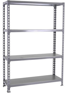 PROREGAL Schwerlastregal MID Metal Shark | HxBxT 150x110x40cm | Fachlast 200kg | Grau | Regal Standregal Werkstattregal Lagerregal Kellerregal