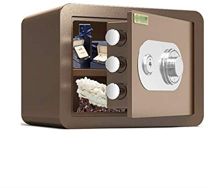 Safe Box Strongbox Tresor 30 cm mechanischer Tresor im Büro, kleiner, mechanischer Pfandkasten, komplett aus Stahl, bruchsicher (E)
