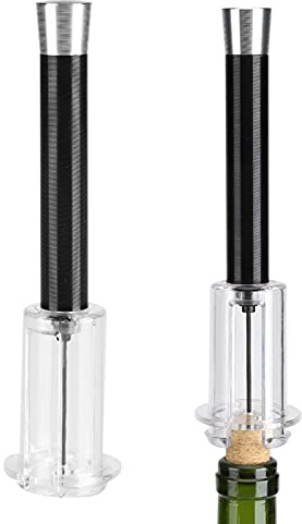 Tire-bouchon Pneumatique, Pompe à Air Facile à Pression, Ouvre-bouteille de Vin Rouge, Outils de Tire-bouchon (BLACK)