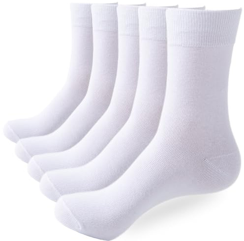 Hocerlu Cotton Socks for Men Women – 5/10 Pack Soft Breathable Crew Socks | Lightweight Dress Socks for Office, Business, School & Casual Everyday Wear