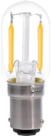 ShuoHui B15D LED Birne 230V für Nähmaschine, Doppelkontakt, 2W Ersetzt 15W Glühlampen, Warmweiß 2700K, 150LM, Nicht Dimmbar, Bajonett B15D Klein (5 Stück)