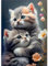MOGTAA Katze Diamond Painting Erwachsene, 5D Blume Diamant Painting Bilder Erwachsene, DIY Diamond Art Tiere Diamant Malerei Bilder für Home Wand Dekor 30x40cm