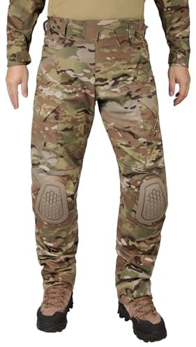 KRYDEX GEAR Herren Taktische Hose mit Knieschoner G4 Kampfhose für Outdoor Airsoft Kampf Jagd(MC, L)
