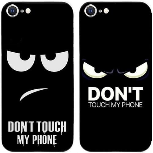 Case For iPhone 7/8 / SE 2020 / SE 2022 I Don't Touch My Phone Printed I TPU Gel Silicone I 2 Pcs Back Phone Case Cover