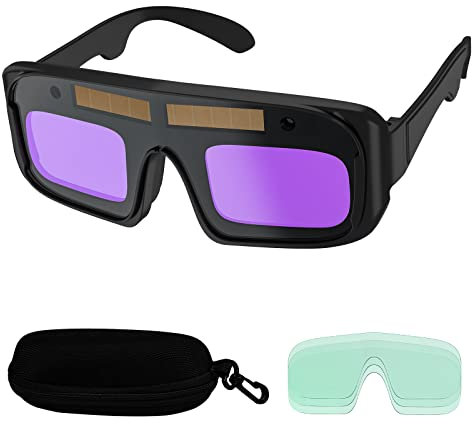 TRQWH Welding Glasses Auto Darkening Safety Goggles Solar True Color Welder Glasses Eyes Protective PC Lens Welder Mask Welding Helmet for TIG MIG ARC Weld Plasma Cut Grinding