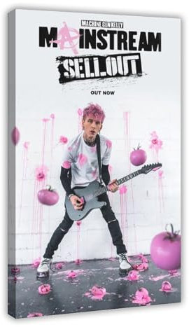 bnyesa Exklusives Kunstposter Rapper Machine Gun Kelly Music Cover Mainstream Sellout Leinwand Poster Schlafzimmer Dekor Landschaft Büro Zimmer Dekor Geschenk 60 x 90 cm