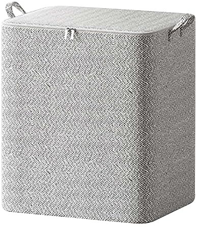 220L Large Storage Boxes with Lids Foldable Storage Baskets Fabric Storage Cubes with Durable Carry Handles Storage Bag with Double Zipper Clothes Storage Bag Organiser for Blankets Pillows Quilt Grey