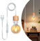 Hängelampe mit Stecker, 500CM Transparent Kabel, Lampenfassung E27 mit Kabel und Schalter, Pendelleuchte mit Stecker, Lampenkabel mit Fassung, Hängeleuchte Steckdose, DIY Innenraum Kreatives Licht