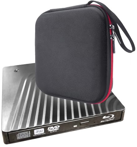 2in1 USB-C External Blu-ray DVD Disc Player & Burner + Storage Bag, for Asus HP Lenovo Dell XPS MSI Surface Mac iMac Acer Gaming Laptop, Type-C 3.0 BD-RE DVD+R DL CD Recorder Optical Drive