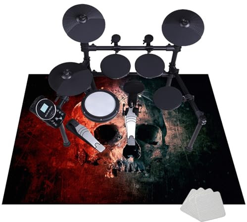 JaevKwzy Tapis de Batterie Acoustique Insonorisant - Tapis pour Batterie et Percussions - Tapis de Tambour - Tapis pour Batterie Electronique - Anti Bruit Tapis de Batterie 110 x 80 cm